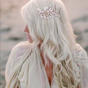 Silver rhinestone Bridal headpiece wedding bride bridesmaid  hairpiece accessory